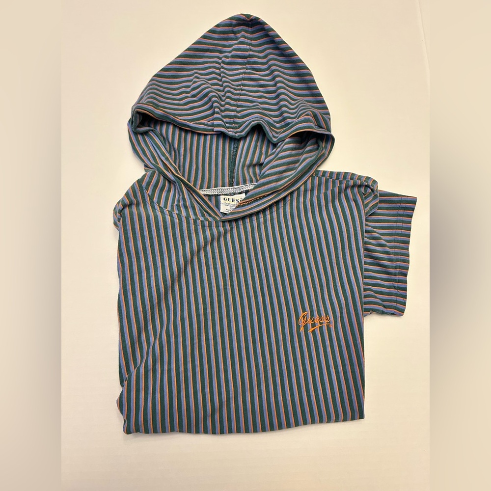 Guess Blue and White Striped Hoodie - Picture 13 of 13